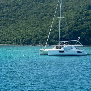 a small boat in a large body of water