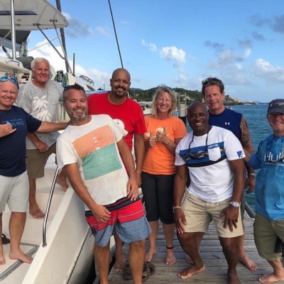 a group of people posing for a photo