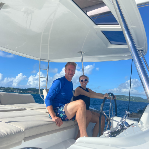 a man sitting on a boat