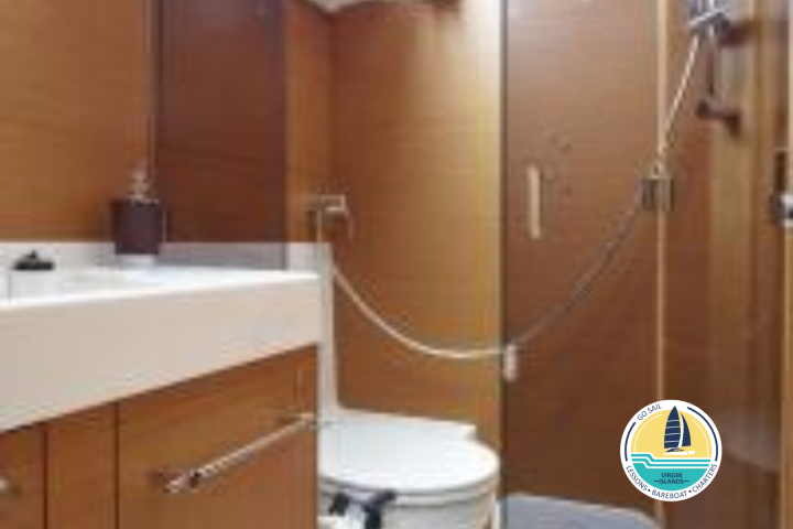 a room with a sink and a shower