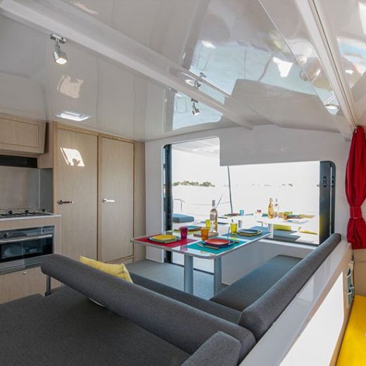 a bedroom with a large window