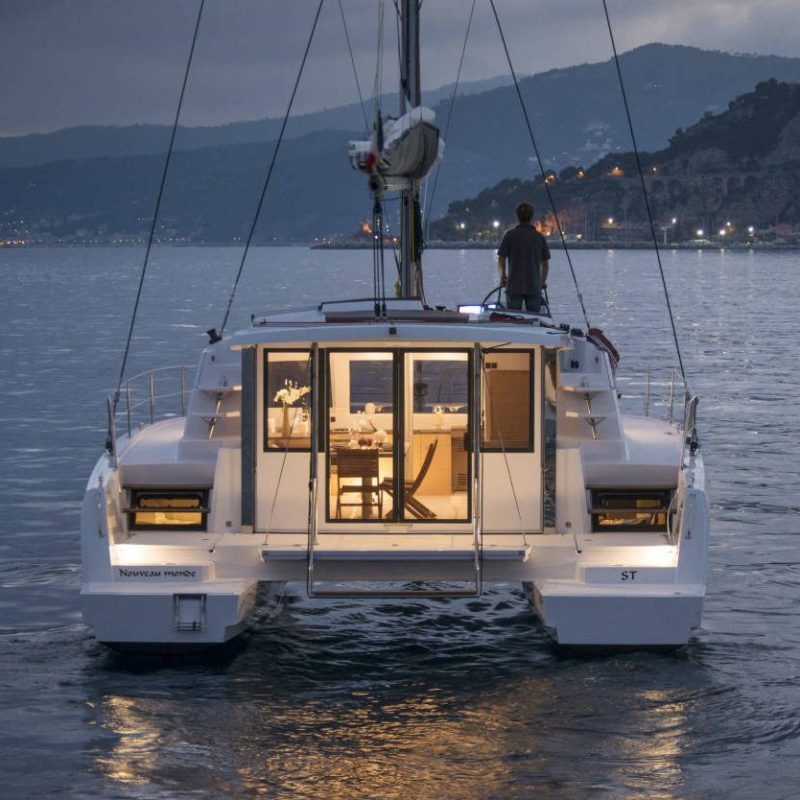 a small boat in a large body of water