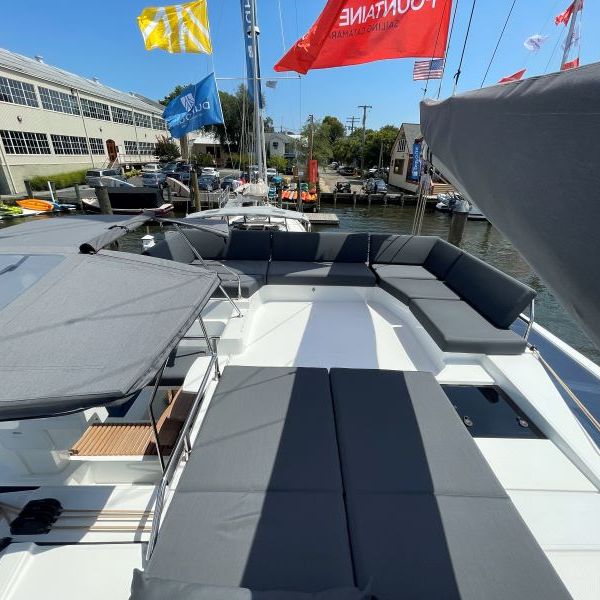 a boat parked on the side of a building