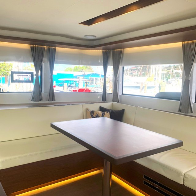 a room with a large window