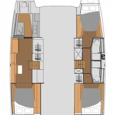Fountaine Pajot Elba 45 3 cabin layout