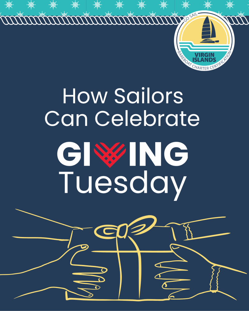 Poster titled 'How Sailors Can Celebrate Giving Tuesday' with hands holding a gift.