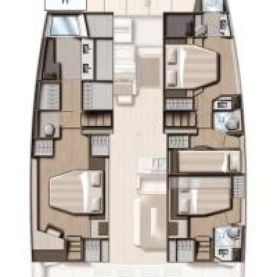 Bali 4.8 4 cabin layout